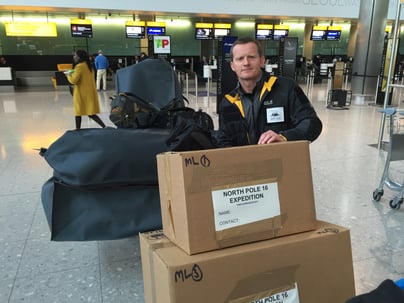Picture 5- Vic Vicary at the airport with all our kit!