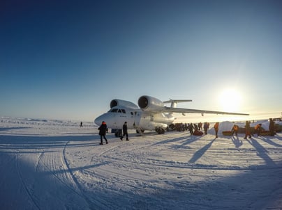 Picture taken by Mark Wood of the  aircraft just landed at Barneo